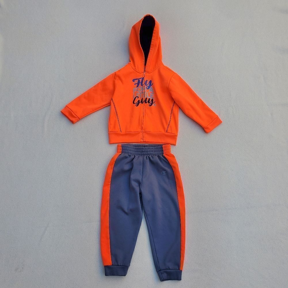 Champion Orange and Gray Hoodie Jacket and Joggers Size 4T